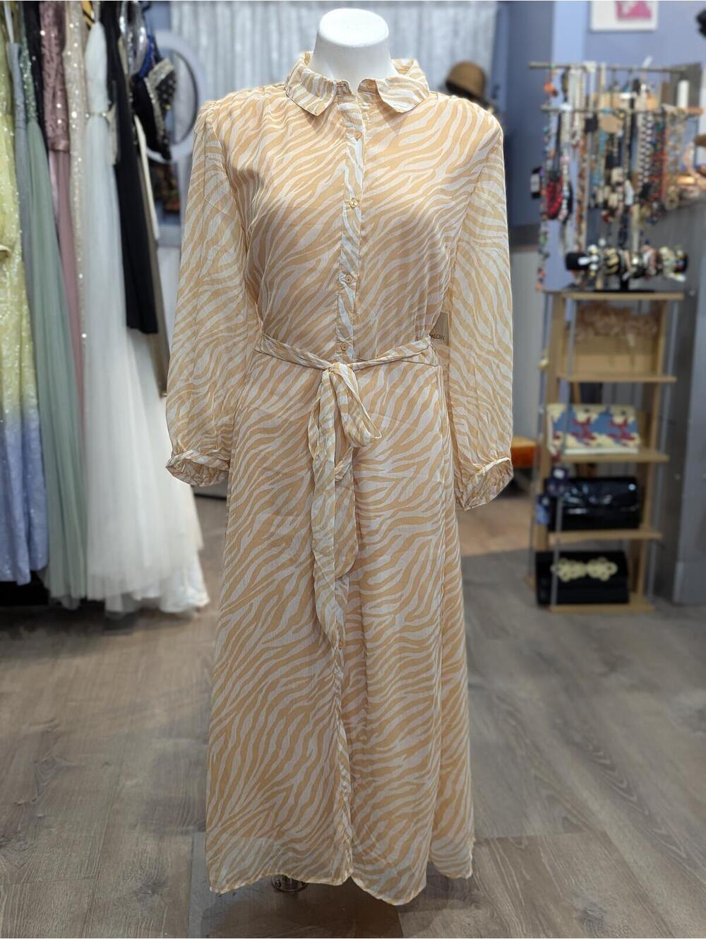 Animal Print Blouson Sleeve Dress